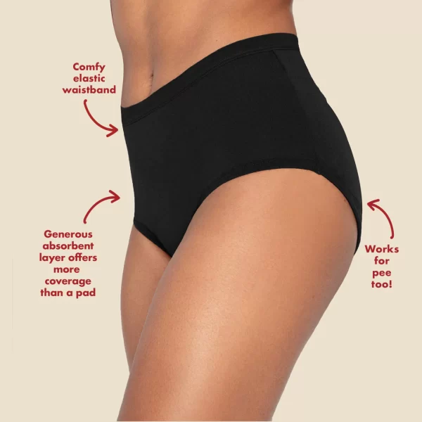 Brushed Microfiber Medium Flow Period High Waisted Panties Features