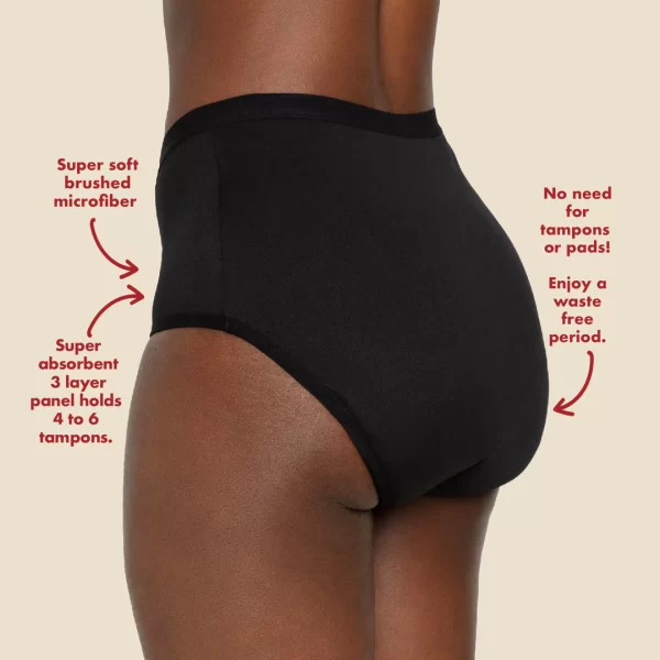 Brushed Microfiber Medium Flow Period High Waisted Panties Details